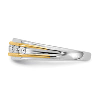 Load image into Gallery viewer, 14k Two-tone 7-Stone 1/2 carat Diamond Complete Men&#39;s Ring
