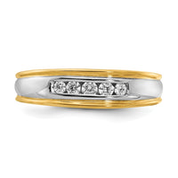 Load image into Gallery viewer, 14k Two-tone 5-Stone 1/4 carat Diamond Complete Men&#39;s Channel Band
