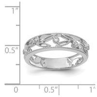 Load image into Gallery viewer, 14k White Gold Flower Vine Design Diamond Ring
