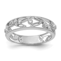 Load image into Gallery viewer, 14k White Gold Flower Vine Design Diamond Ring

