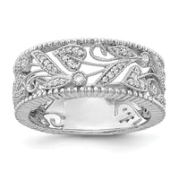 Load image into Gallery viewer, 14k White Gold Flower Design Diamond Ring
