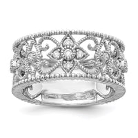 Load image into Gallery viewer, 14k White Gold Diamond Vintage Band
