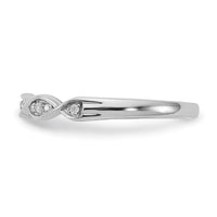 Load image into Gallery viewer, 14k White Gold Criss-Cross 1/15 carat Diamond Complete Wedding Band
