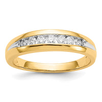 Load image into Gallery viewer, 14k w/Rhodium Diamond Mens Channel Ring
