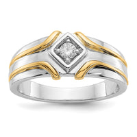 Load image into Gallery viewer, 14k Two-tone Diamond Mens Ring
