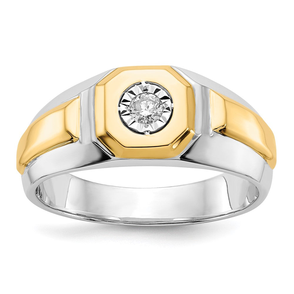 14k Two-tone Diamond Mens Ring
