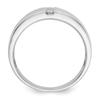 Load image into Gallery viewer, 14k White Gold Mens Diamond Polished and Satin Ring
