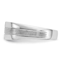 Load image into Gallery viewer, 14k White Gold Mens Diamond Polished and Satin Ring
