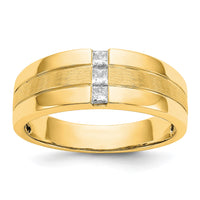 Load image into Gallery viewer, 14k Mens Diamond Polished and Satin Ring
