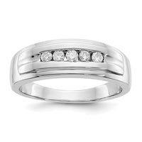 Load image into Gallery viewer, 14k White Gold Diamond Mens 5-stone Ring
