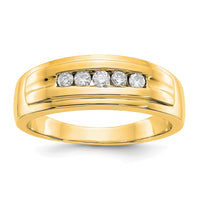Load image into Gallery viewer, 14k Diamond Mens 5-stone Ring
