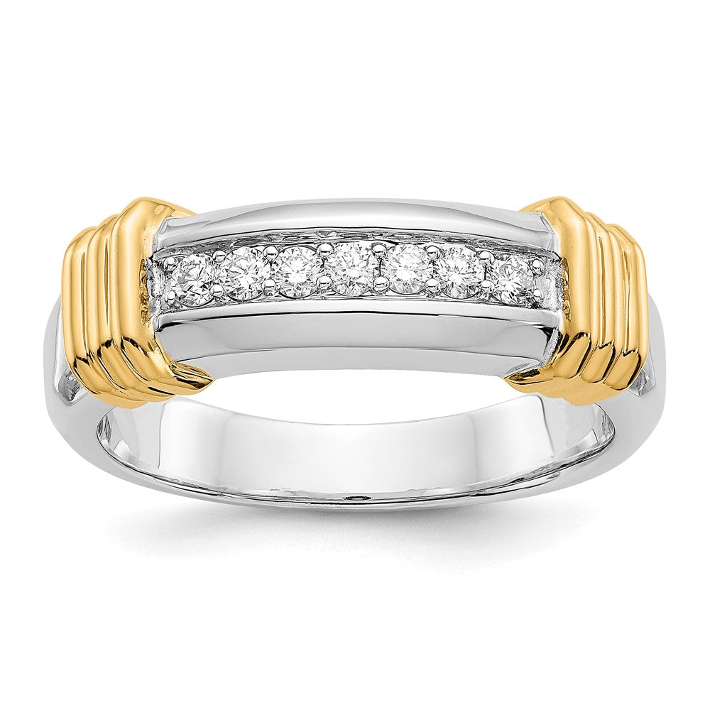 14k Two-tone Diamond Mens Ring