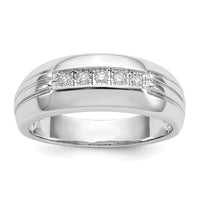 Load image into Gallery viewer, 14k White Gold Diamond 5-stone Mens Ring
