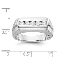 Load image into Gallery viewer, 14k White Gold Diamond 5-stone Mens Ring

