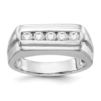 Load image into Gallery viewer, 14k White Gold Diamond 5-stone Mens Ring

