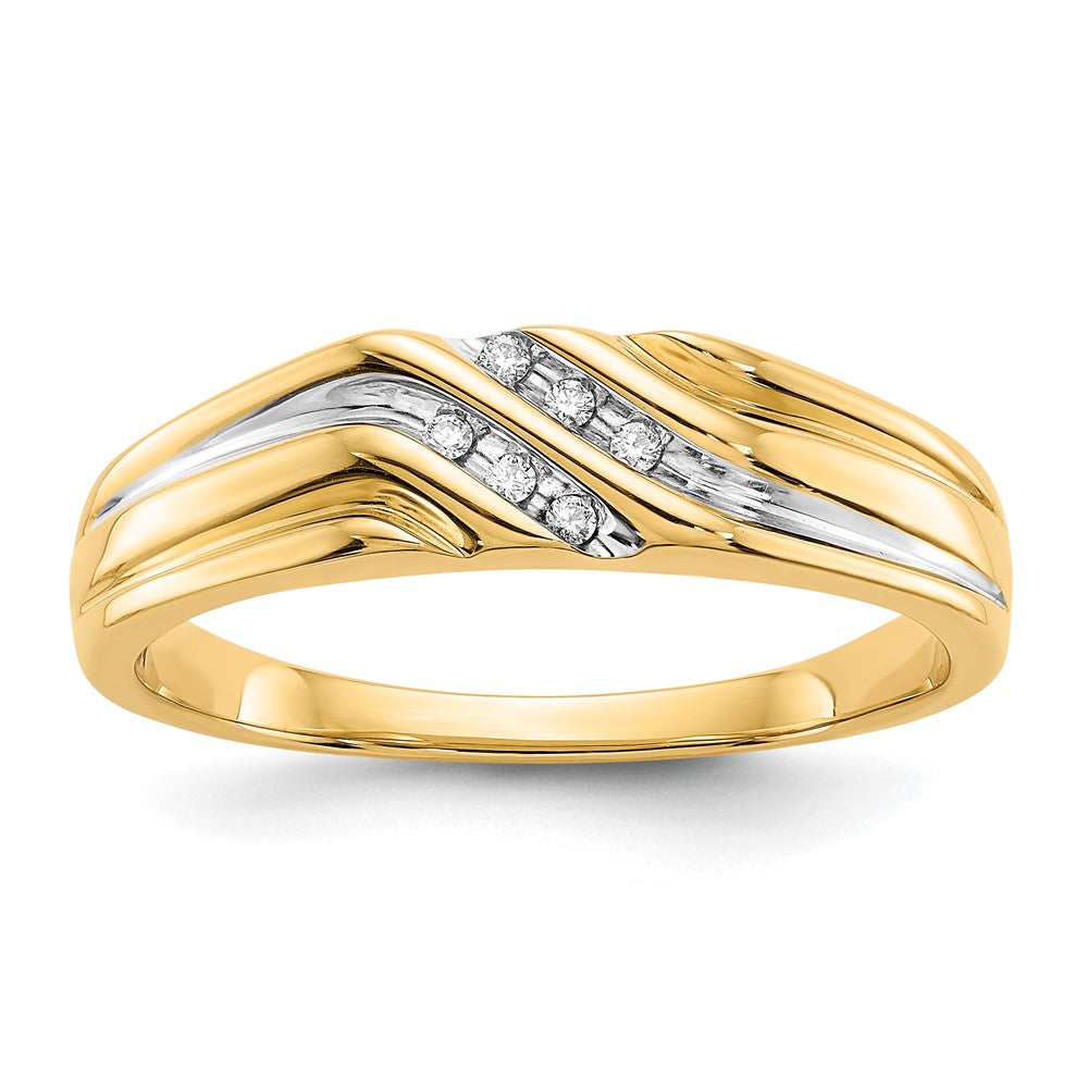 14k w/Rhodium Diamond Mens Ring