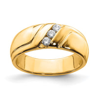 Load image into Gallery viewer, 14k Diamond 3-stone Mens Ring
