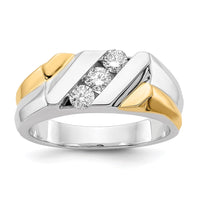 Load image into Gallery viewer, 14k Two-tone Gold Diamond Mens Ring
