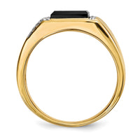 Load image into Gallery viewer, 14k Onyx and Diamond Mens Ring
