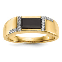 Load image into Gallery viewer, 14k Onyx and Diamond Mens Ring
