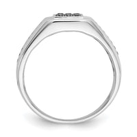 Load image into Gallery viewer, 14k White Gold White and Black Diamond Square Mens Ring
