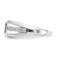 Load image into Gallery viewer, 14k White Gold White and Black Diamond Square Mens Ring
