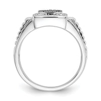 Load image into Gallery viewer, 14k White Gold Black and White Diamond Mens Ring
