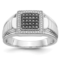 Load image into Gallery viewer, 14k White Gold Black and White Diamond Mens Ring
