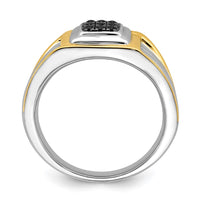 Load image into Gallery viewer, 14k Two-tone Black Diamond Mens Ring
