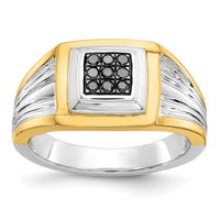 Load image into Gallery viewer, 14k Two-tone Black Diamond Mens Ring
