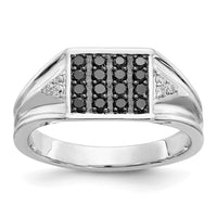 Load image into Gallery viewer, 14k White Gold Black and White Diamond Mens Ring
