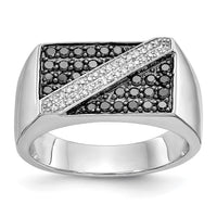 Load image into Gallery viewer, 14k White Gold Black and White Diamond Mens Ring
