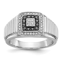 Load image into Gallery viewer, 14k White Gold Black and White Diamond Mens Ring
