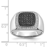 Load image into Gallery viewer, 14k White Gold Black and White Diamond Mens Ring
