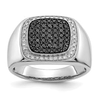 Load image into Gallery viewer, 14k White Gold Black and White Diamond Mens Ring
