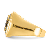 Load image into Gallery viewer, 14k Champagne and White Diamond Mens Ring

