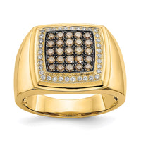 Load image into Gallery viewer, 14k Champagne and White Diamond Mens Ring
