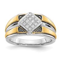 Load image into Gallery viewer, 14k Two-tone Black and White Diamond Mens Ring

