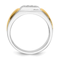 Load image into Gallery viewer, 14k Two-tone Diamond Square Mens Ring
