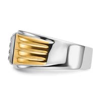 Load image into Gallery viewer, 14k Two-tone Diamond Square Mens Ring
