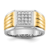 Load image into Gallery viewer, 14k Two-tone Diamond Square Mens Ring

