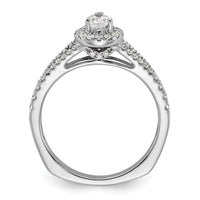 Load image into Gallery viewer, 14k White Gold Pear Shaped Diamond Eng Ring
