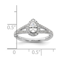 Load image into Gallery viewer, 14k White Gold Pear Shaped Diamond Eng Ring
