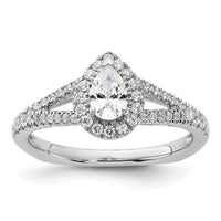 Load image into Gallery viewer, 14k White Gold Pear Shaped Diamond Eng Ring
