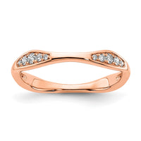 Load image into Gallery viewer, 14k Rose Gold 1/8 carat Diamond Contoured Complete Wedding Band
