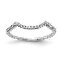 Load image into Gallery viewer, 14k White Gold 1/8 carat Diamond Contoured Complete Wedding Band
