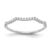 Load image into Gallery viewer, 14k White Gold Diamond Contoured Wedding Band
