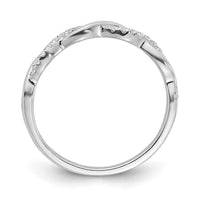 Load image into Gallery viewer, 14k White Gold Criss-Cross 1/8 carat Diamond Complete Wedding Band
