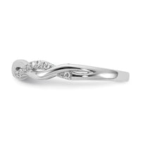 Load image into Gallery viewer, 14k White Gold Criss-Cross 1/8 carat Diamond Complete Wedding Band
