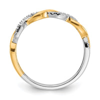 Load image into Gallery viewer, 14k Two-tone Diamond Criss-Cross Wedding Band
